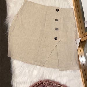 Lightweight tan linen skirt